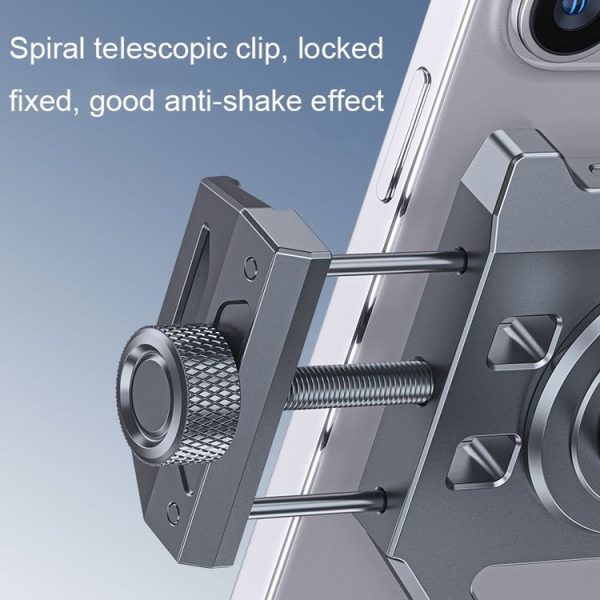 Aluminum Alloy Motorcycle Shockproof Mobile Phone Holder Bicycle Cycling Navigation Bracket (Grey) - Image 7