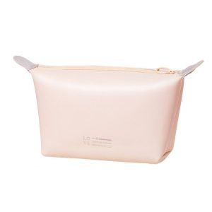 PU Leather Waterproof Cosmetic Organizer Women Toiletry Bag Travel Cosmetic Case (Beige)