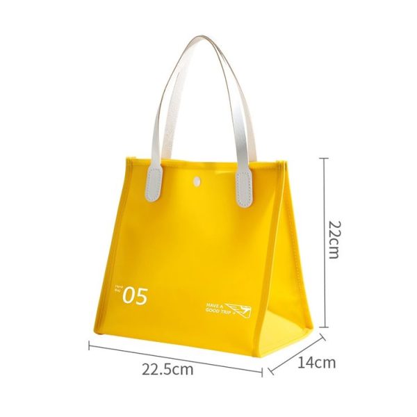 PVC Travel Cosmetic Bag Waterproof Toiletry Bag Hand Bag (Yellow) - Image 3