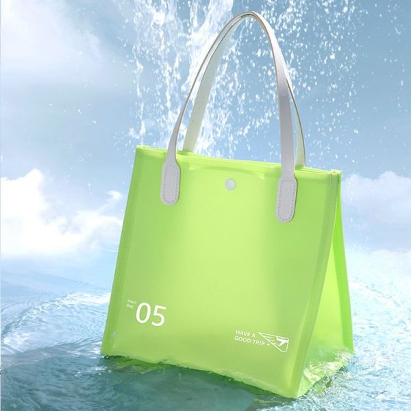 PVC Travel Cosmetic Bag Waterproof Toiletry Bag Hand Bag (Yellow) - Image 4