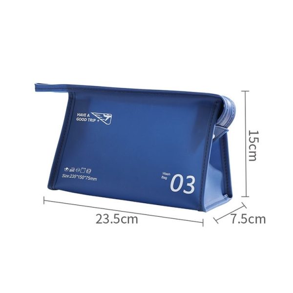 Portable Waterproof PVC Toiletry Bag Cosmetic Storage Bag Travel Clutch (Light Blue) - Image 3