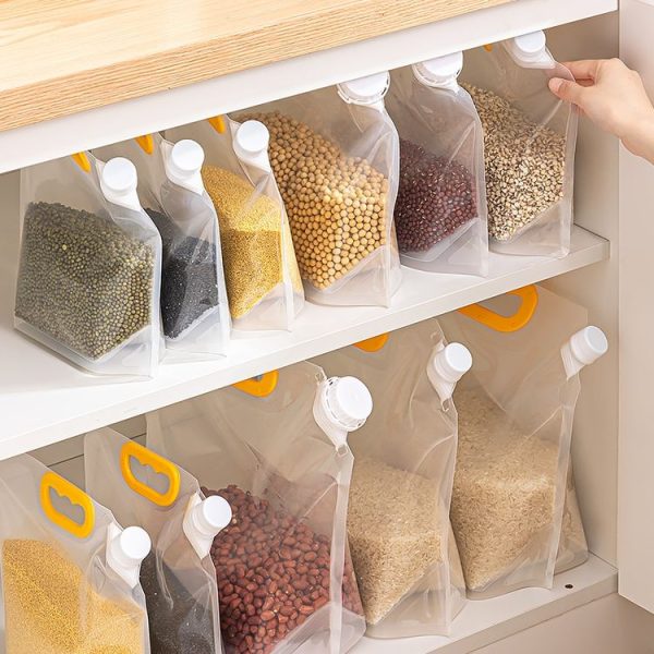 5pcs Portable Food Packaging Bag Grain Sealed Bag Fresh-keeping Storage Bag, Capacity: 500g - Image 2