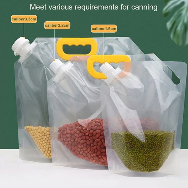 5pcs Portable Food Packaging Bag Grain Sealed Bag Fresh-keeping Storage Bag, Capacity: 500g - Image 3