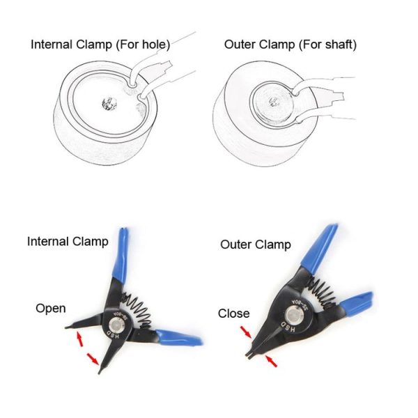 HSD SS-80A Outer For Shaft Straight 10-25mm Compact Spring-Loaded Pliers Retaining Ring Pliers - Image 4