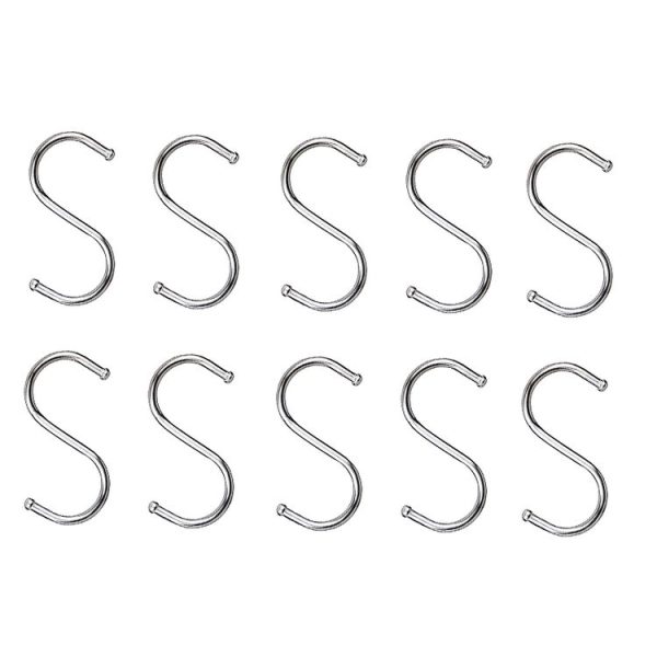 10pcs Large Multifunctional Stainless Steel Hooks Metal S-Shaped Hook