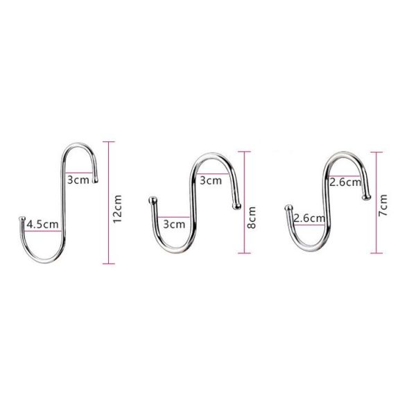10pcs Large Multifunctional Stainless Steel Hooks Metal S-Shaped Hook - Image 2