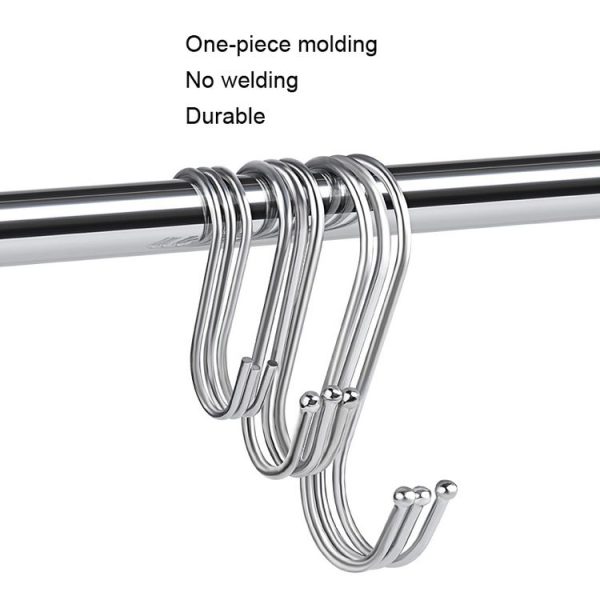 10pcs Large Multifunctional Stainless Steel Hooks Metal S-Shaped Hook - Image 3
