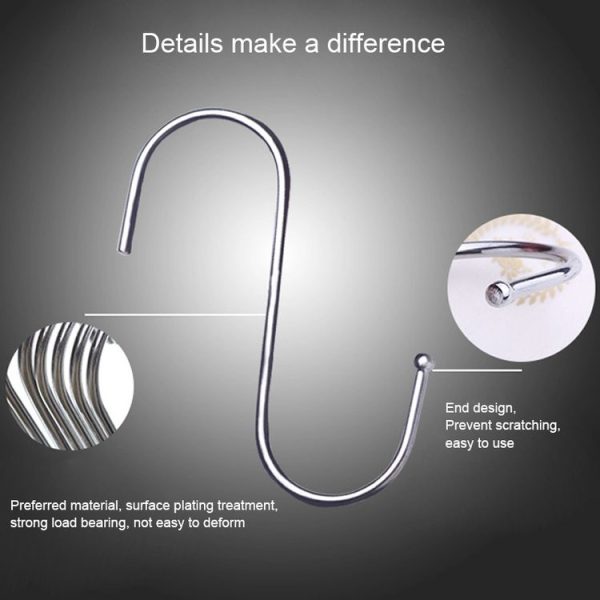 10pcs Large Multifunctional Stainless Steel Hooks Metal S-Shaped Hook - Image 5