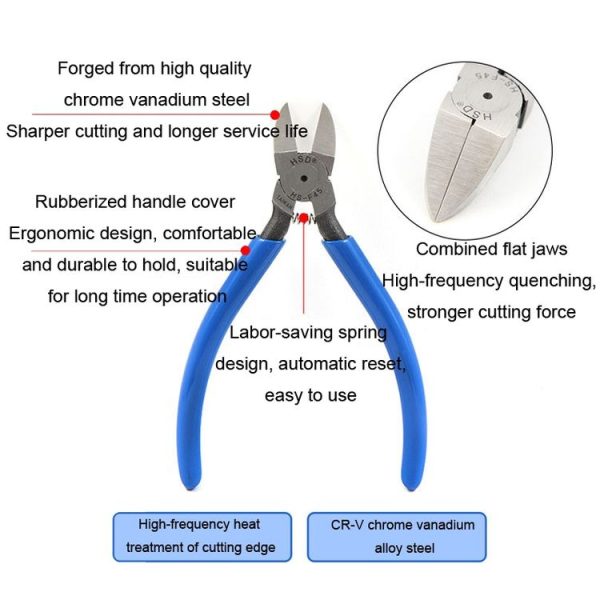 HSD MA-231 Oblique Angle 45 Degree Chrome Vanadium Steel Forging Plastic Model Plier - Image 5