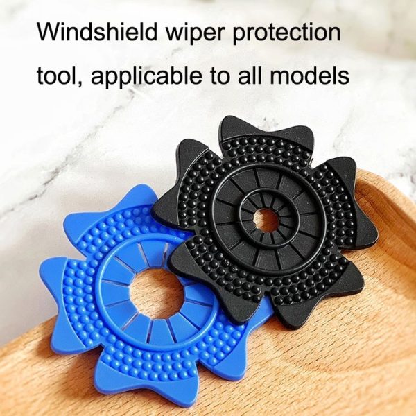 4sets Car Universal Wiper Hole Protective Cover PVC Dustproof Snowproof Wiper Pad (Blue Small Hole) - Image 5