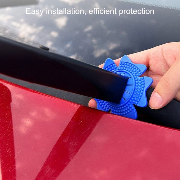 4sets Car Universal Wiper Hole Protective Cover PVC Dustproof Snowproof Wiper Pad (Blue Small Hole) - Image 7