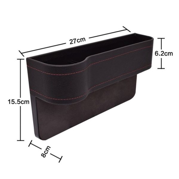 Car Seat Gap Interior PU Leather Storage Box Water Cup Holder (Principal Driver Brown) - Image 3