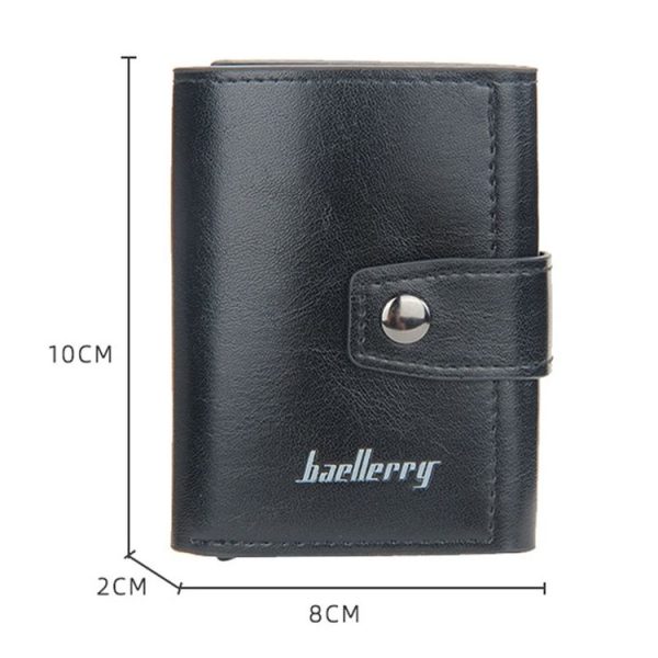 Baellerry RFID Anti-Theft Automatic Pop-Up Card Wallet Buckle Metal Aluminum Shell Card Holder (Yellow Brown) - Image 4
