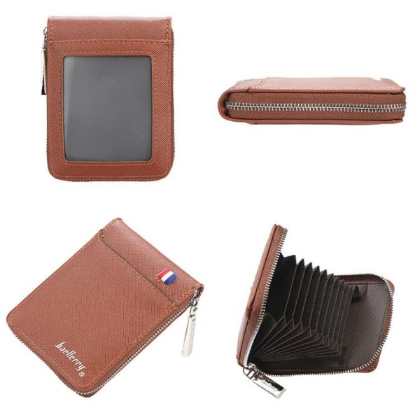 Baellerry Large-capacity Multi-card Slot Organ Card Bag Mini Zip Coin Purse (Coffee) - Image 2