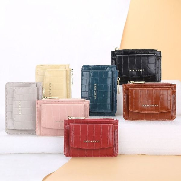 Baellerry Crocodile Pattern Multifunctional Card Holder Small Zipper Coin Purse (Brown) - Image 2