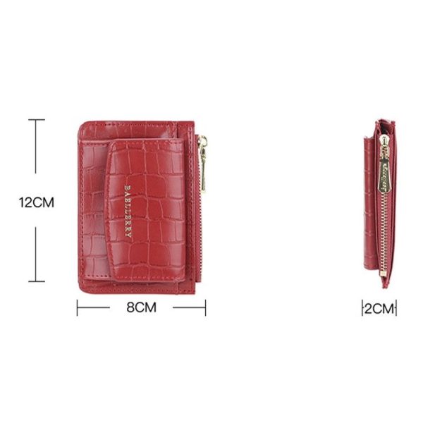 Baellerry Crocodile Pattern Multifunctional Card Holder Small Zipper Coin Purse (Brown) - Image 3