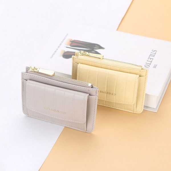 Baellerry Crocodile Pattern Multifunctional Card Holder Small Zipper Coin Purse (Brown) - Image 6