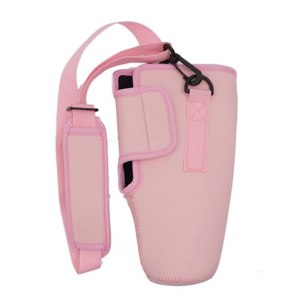 40oz Stanley Quencher Water Bottle Carrier Bag Sleeve With Adjustable Shoulder Strap (Black) - Image 3