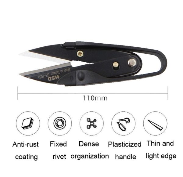 HSD HS-105A U-Shape Mini Garment Tailor Cutter DIY Embroidery Yarn Scissor - Image 3