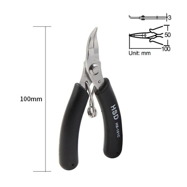 HSD HS-101C 4 inch 45 Degree Dending Mouth Mini Palm Toothless Fishing Plier Curved Nose Plier Handmade Plier - Image 2