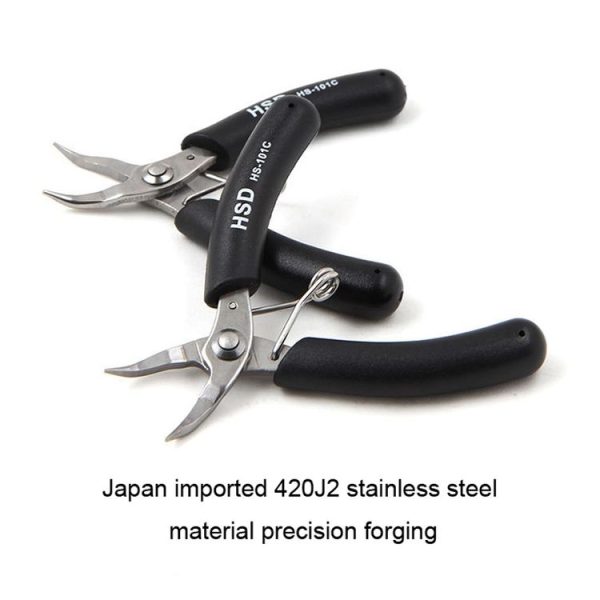 HSD HS-101C 4 inch 45 Degree Dending Mouth Mini Palm Toothless Fishing Plier Curved Nose Plier Handmade Plier - Image 3