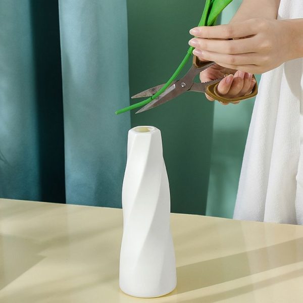 Simple Style Living Room Flower Vase Arrangement Dried Flower Soft Decoration (Milk White) - Image 4