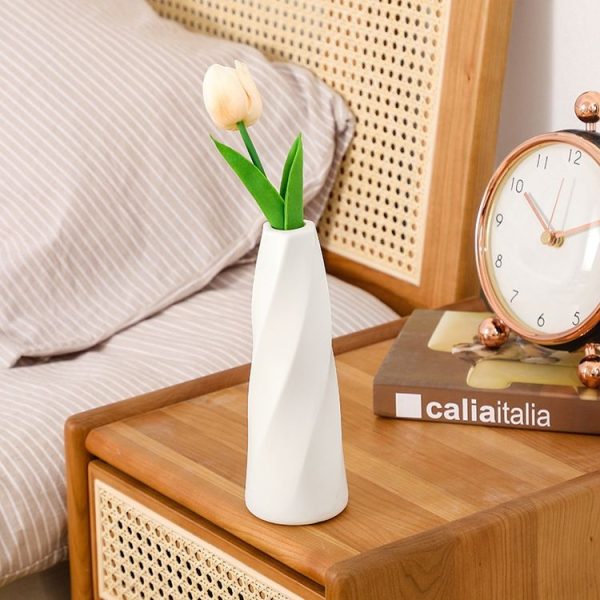 Simple Style Living Room Flower Vase Arrangement Dried Flower Soft Decoration (Milk White) - Image 5