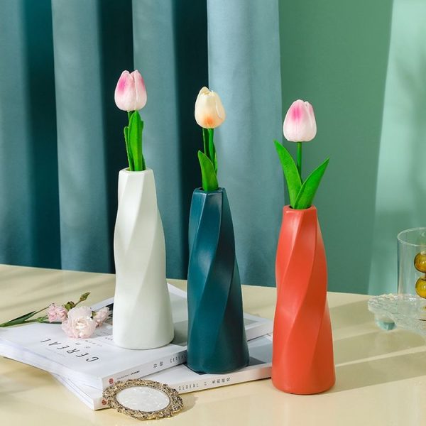 Simple Style Living Room Flower Vase Arrangement Dried Flower Soft Decoration (Milk White) - Image 6