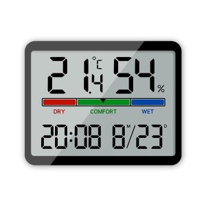 Magnetic LCD Digital Aalarm Clock Large Screen With Temperature Humidity Display (8280 Black)