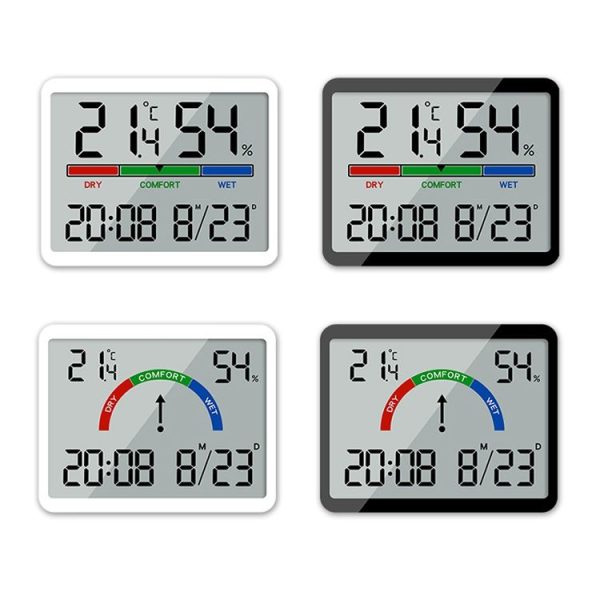 Magnetic LCD Digital Aalarm Clock Large Screen With Temperature Humidity Display (8280 Black) - Image 2