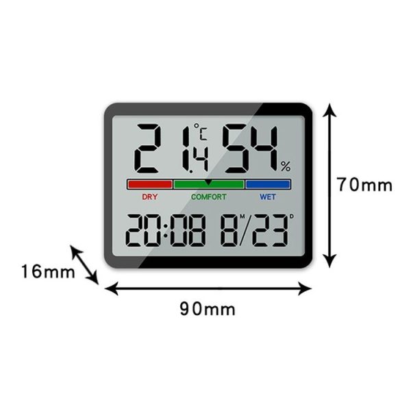 Magnetic LCD Digital Aalarm Clock Large Screen With Temperature Humidity Display (8280 Black) - Image 3
