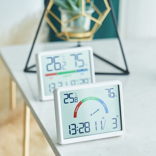 Magnetic LCD Digital Aalarm Clock Large Screen With Temperature Humidity Display (8280 Black) - Image 8