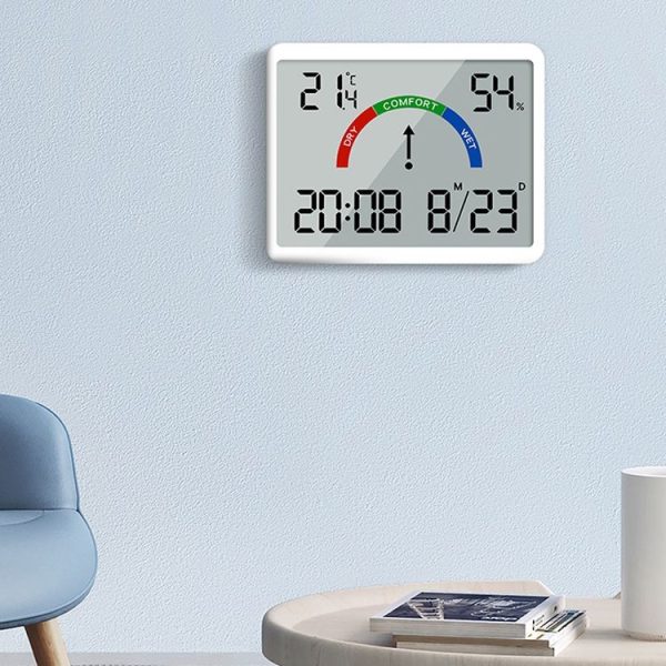 Magnetic LCD Digital Aalarm Clock Large Screen With Temperature Humidity Display (8280 Black) - Image 9