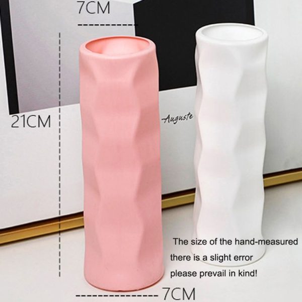 Wave Model Drop-Proof Imitation Porcelain PE Vase Ornament Simple Style Home Arrangement Flowerpot (Green) - Image 3