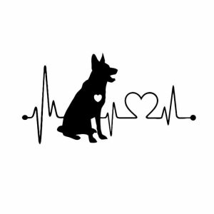 10pcs German Shepherd Cartoon Animal Car Sticker (Black)