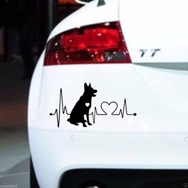 10pcs German Shepherd Cartoon Animal Car Sticker (Black) - Image 3