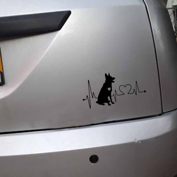 10pcs German Shepherd Cartoon Animal Car Sticker (Black) - Image 5