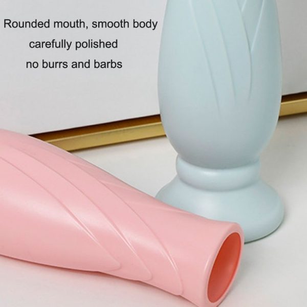 Petal Shaped Simple Drop-Proof PE Vase Imitation Porcelain Home Decoration Ornaments (White) - Image 4