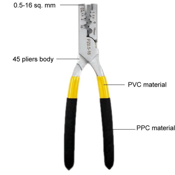Portable Small Crimping Pliers Hardware Tools (PZ 0.5-16) - Image 2