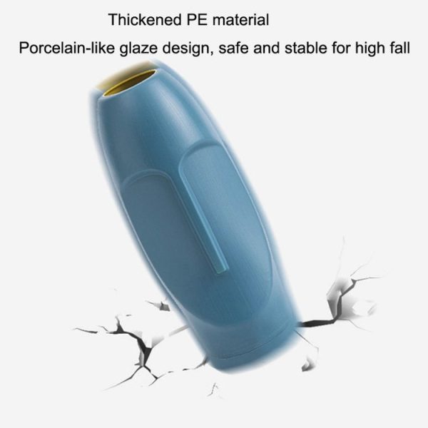 Durable Drop-Proof And Crack-Proof Thickened PE Dried Flower Ornaments Imitation Glaze Living Room Flower Arrangement Vase (Sea Blue) - Image 3