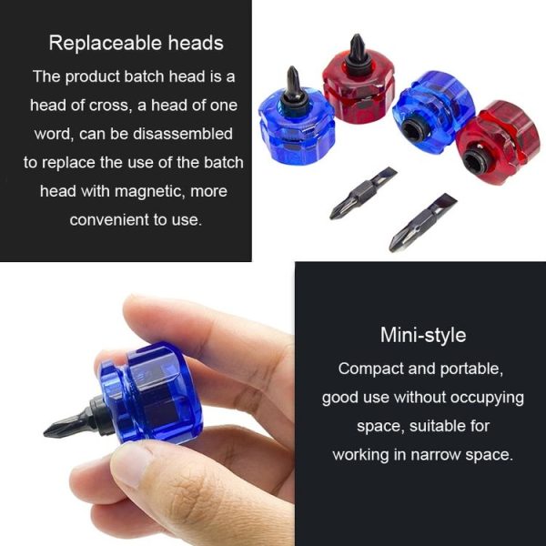 HSD HS-105 Portable Short Handle Phillips And Straight 2 In 1 Screwdriver With Magnetism - Image 5