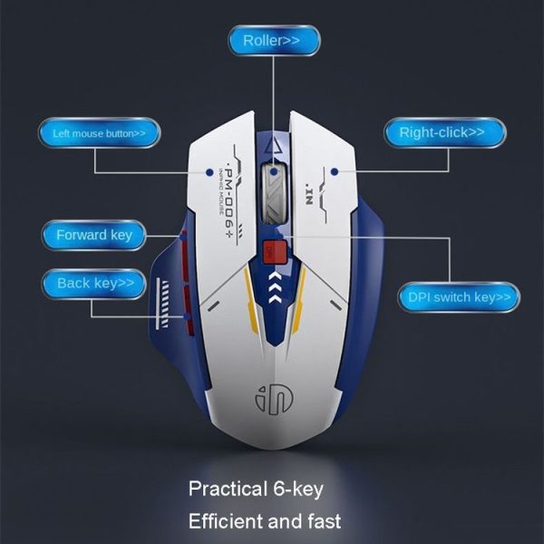 Inphic F9 Mecha Wireless Mouse Charging Office Game Mouse (Single Model 2.4G) - Image 3