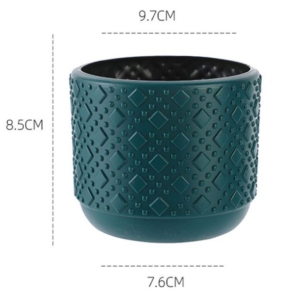 Simple PE Vase Wet And Dry Flower Arrangement Container Imitation Glaze Decorative Wrestling Resistant Flower Pot (Sea Blue) - Image 2