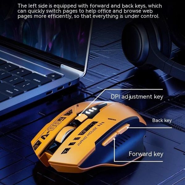 Inphic A9 Bluetooth 3 Mode Mouse Silent Charging Mechanical Feel Wireless Mouse - Image 3