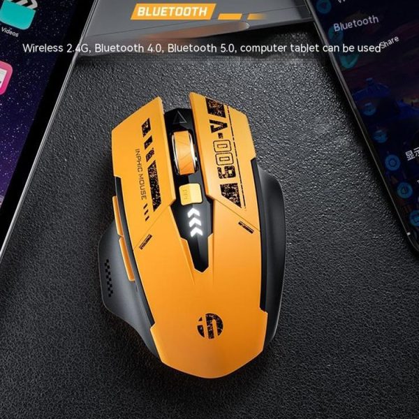Inphic A9 Bluetooth 3 Mode Mouse Silent Charging Mechanical Feel Wireless Mouse - Image 4