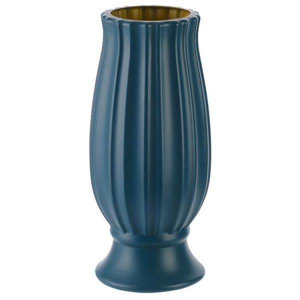 Simple Straight Living Room PE Flower Arrangement Vase Arrangement Dried Flowers Soft Decorations (Sea Blue)