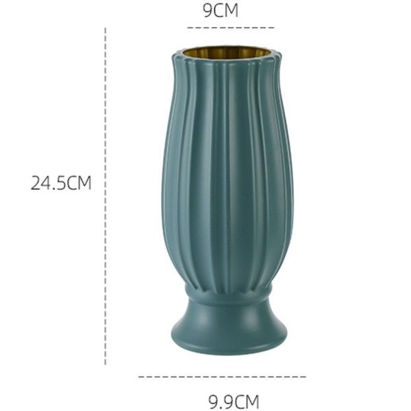Simple Straight Living Room PE Flower Arrangement Vase Arrangement Dried Flowers Soft Decorations (Sea Blue) - Image 2