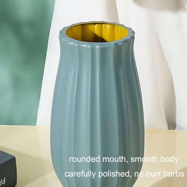 Simple Straight Living Room PE Flower Arrangement Vase Arrangement Dried Flowers Soft Decorations (Sea Blue) - Image 3