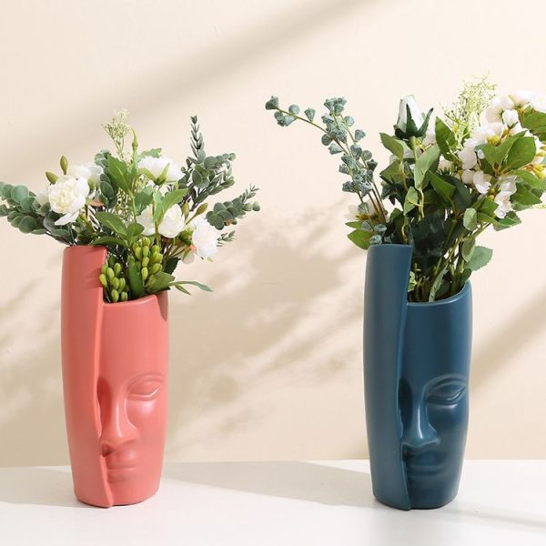 Durable Drop-Proof Thickened PE Dried Flower Ornaments Imitation Glaze Vase (Rose Pink) - Image 6