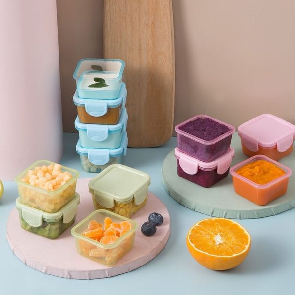 60ml Mini Fresh-Keeping Box Food Grade Thickened Sealed Baby Food Supplement Box (Yellow) - Image 2